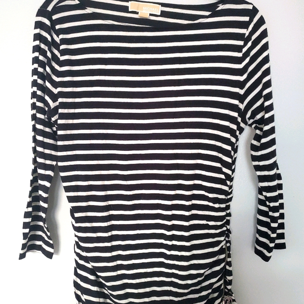 Michael Kors striped tee with zipper